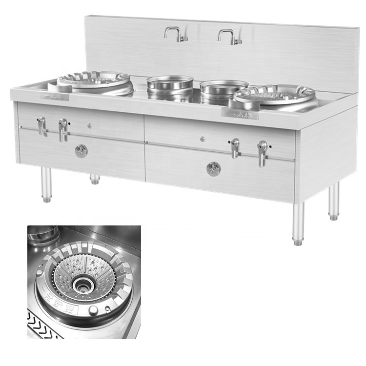Commercial 2 Wok Gas Range, In - مراجعة Heavy Equipment In Chinese وسعره
