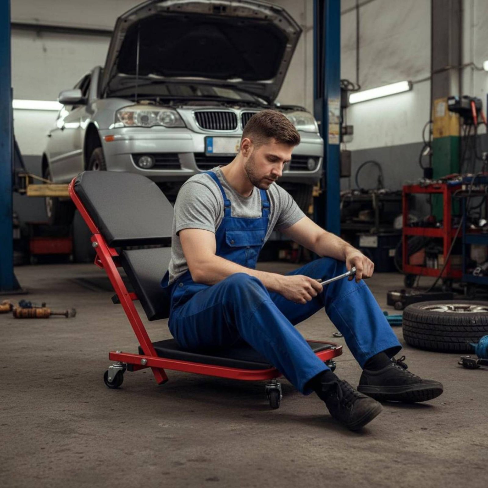 Folding Creeper Seat Foldable  - مراجعة Heavy Equipment Repair وسعره